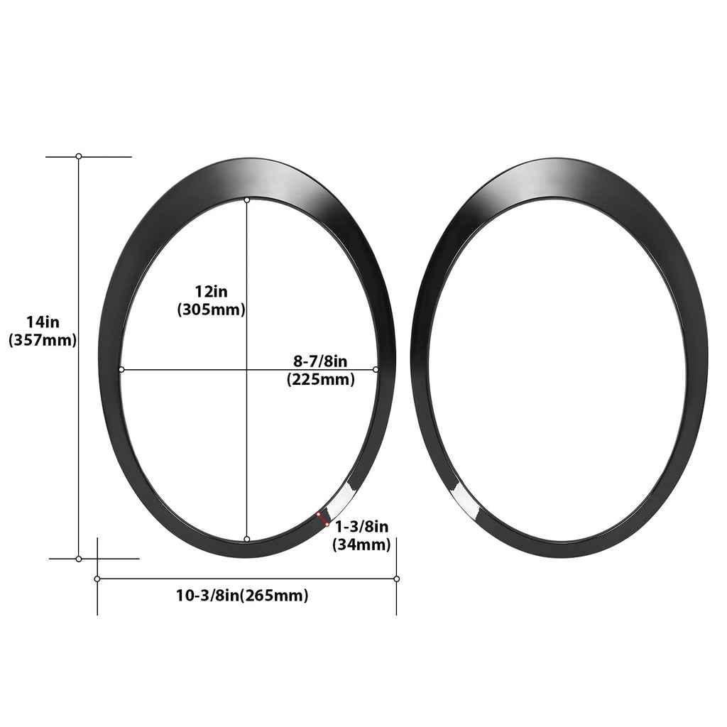 2X Black Headlight Bezel Trim Ring Cover for Mini Cooper R55 R56 (2007-2015)