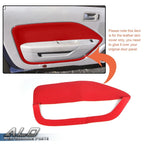 Red Door Panel Insert Cards for Ford Mustang (2005–2009) Synthetic Leather