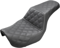 SADDLEMEN Step-Up Seat for Dyna (806-04-175) - Full Lattice Stitch - Black
