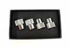 Valve Stem Caps for Chevrolet Corvette C5 Chrome Knurled Emblem (1997–2004)