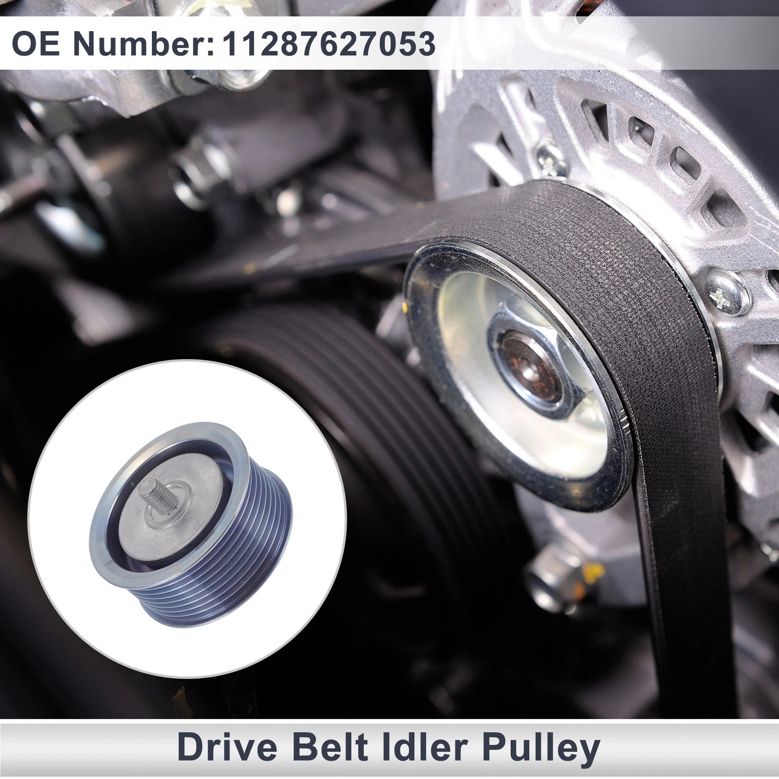 Drive Belt Idler Pulley for BMW X6 (2008–2011) No. 11287627053 Silver Tone