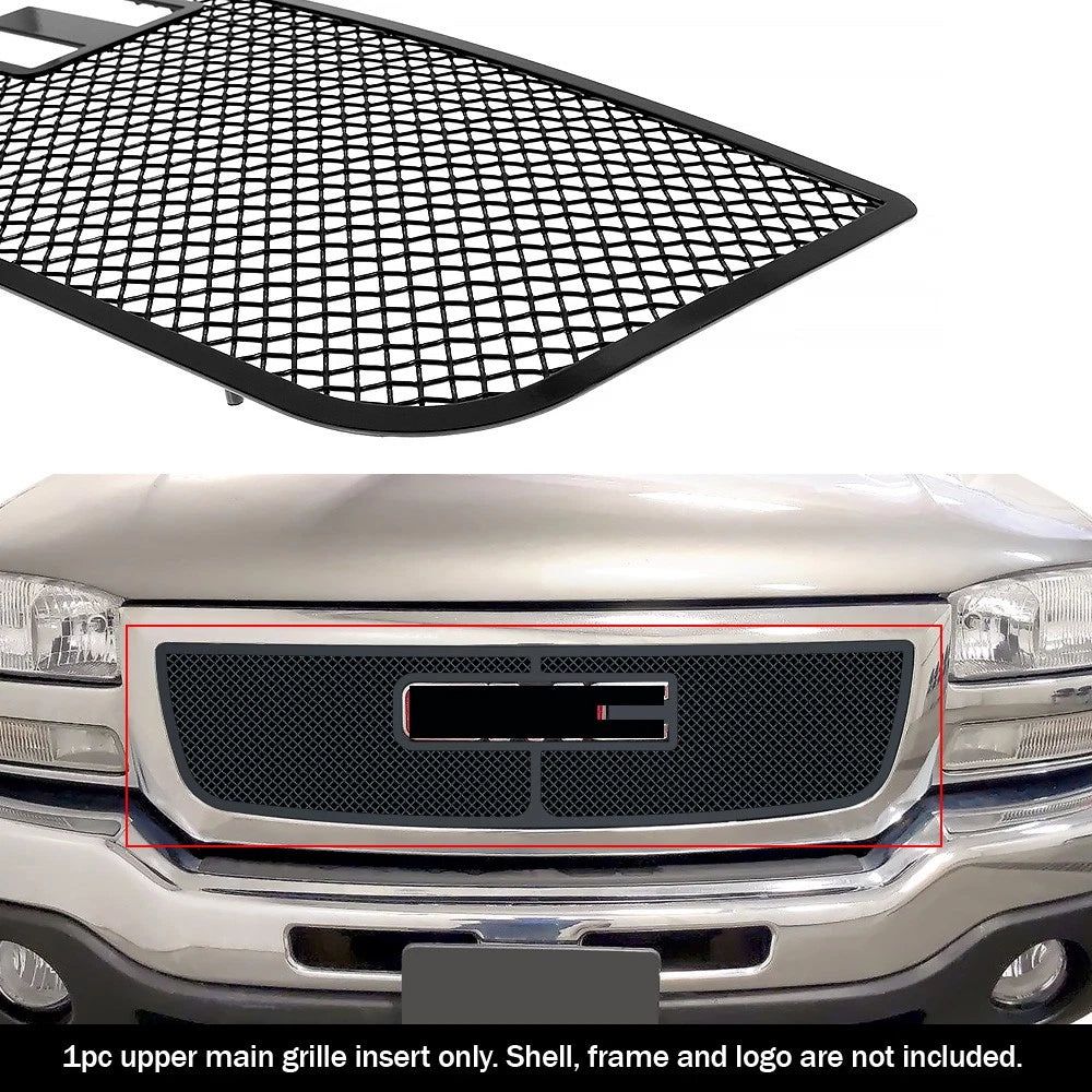 Upper Black Mesh Grille for GMC Sierra 1500/2500 (2003-2007 Classic)
