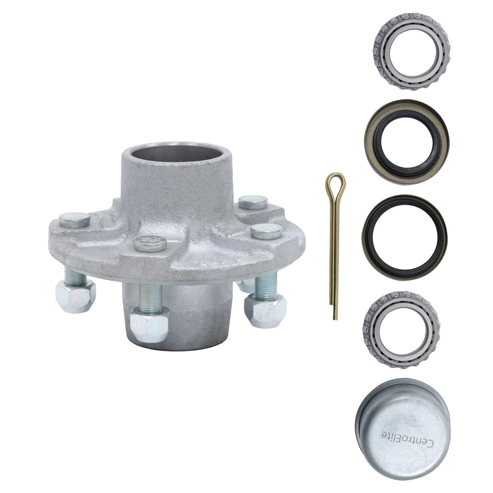 Galvanized Idler Hub Kit for Boat Trailer (2000 lbs, 5 Lug)