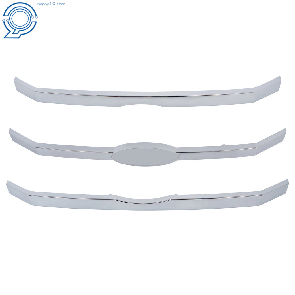 Set of 3 Chrome Front Upper Grille Bars Insert for Ford Flex (2009–2012)