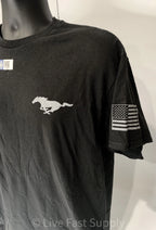 Ford Mustang T Shirt Black Running Horse Logo for Ford Mustang (2005–2024)