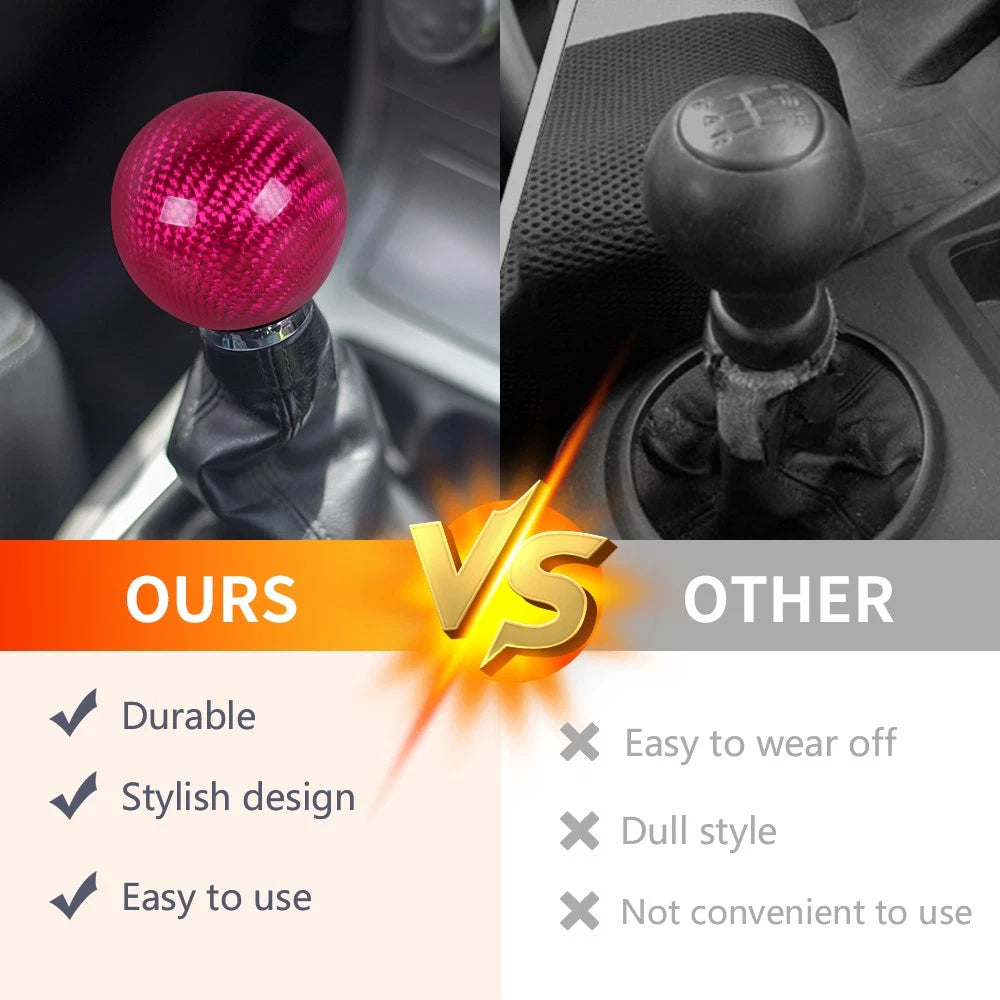 Universal Carbon Fiber Manual Gear Shift Knob with Adapters