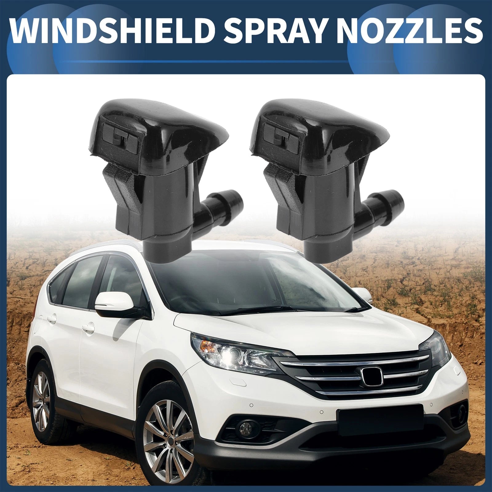 Set of 2 Front Windshield Washer Nozzles No. 85381AE020 for Toyota Sienna 