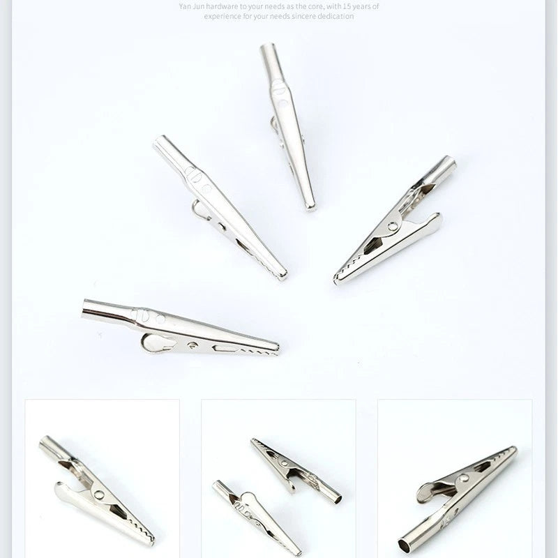 Set of 10 Screw Probe Test Clips Crocodile Clamps Stainless Steel