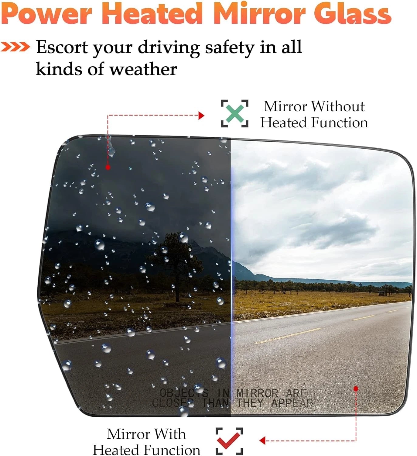 Right Side Power Heated Mirror Glass Replacement for Ford F-150 (2004-2014)