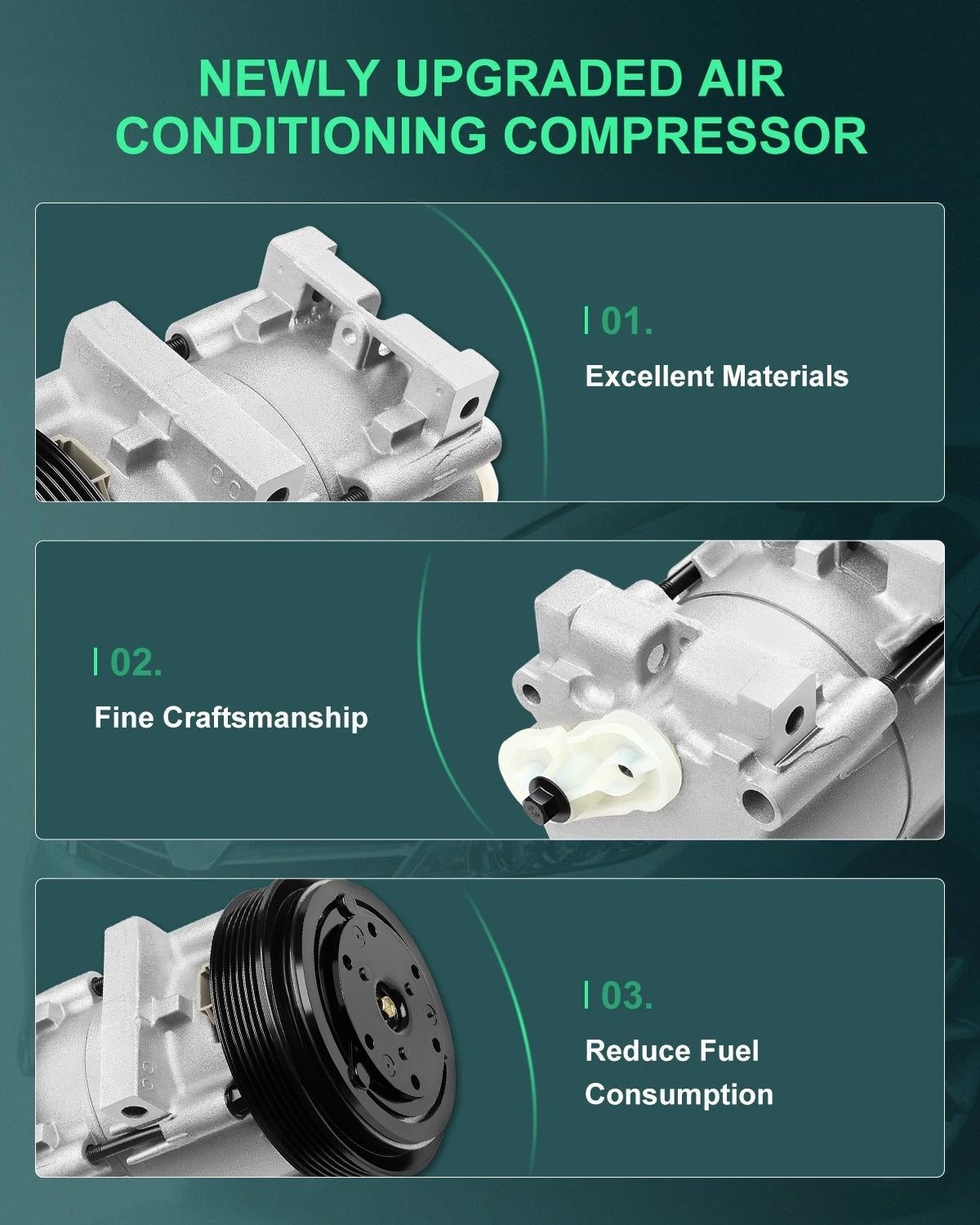 A/C Compressor with Clutch for Ford F-150 F-250 F-350 Bronco F-53 (1990–1995)
