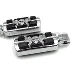 Pirate Skull Footpegs for Kawasaki Vulcan 900 Custom, Yamaha Virago 250 (2006–2023)