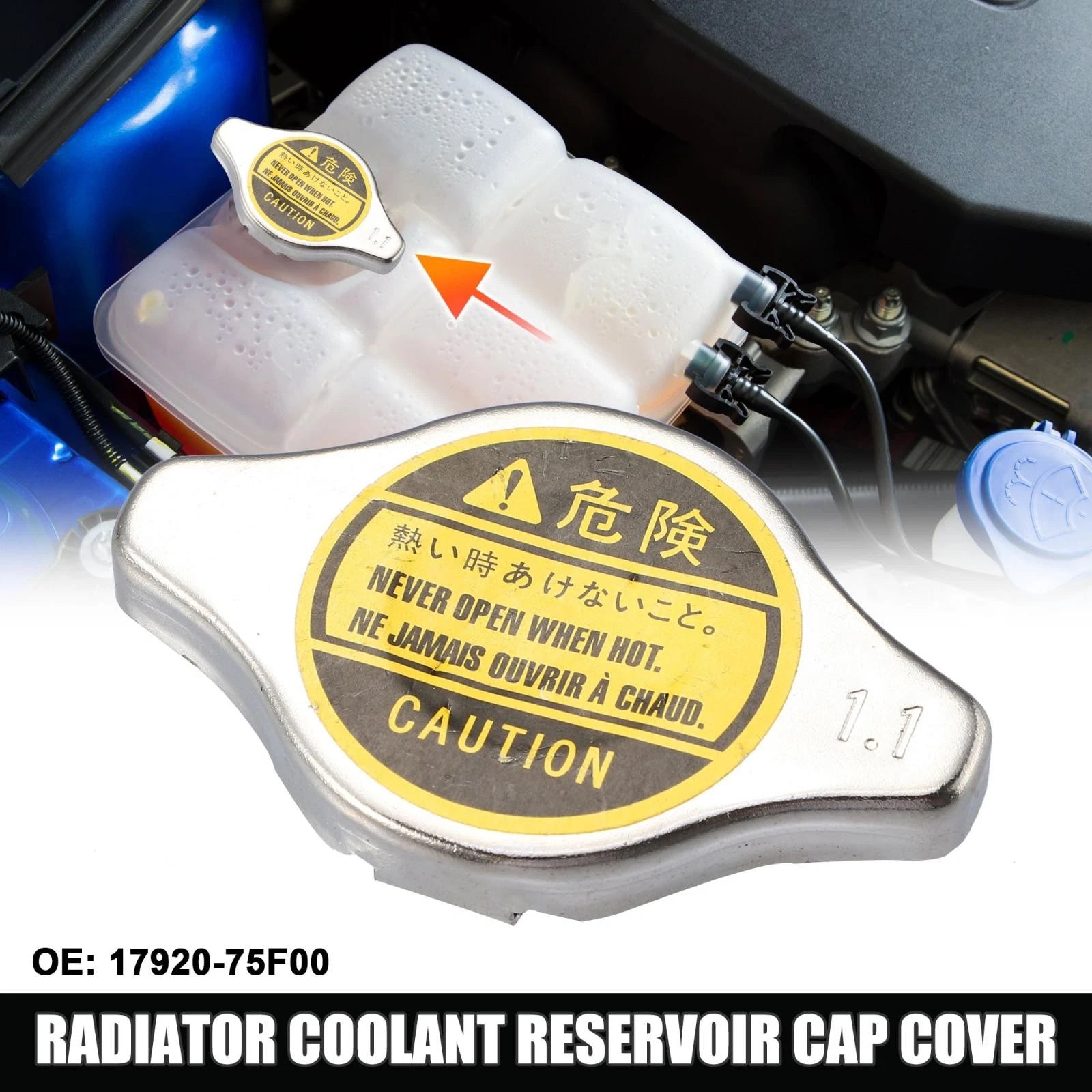 Radiator Coolant Reservoir Cap 17920-75F00 for Toyota Camry (1992–1996)