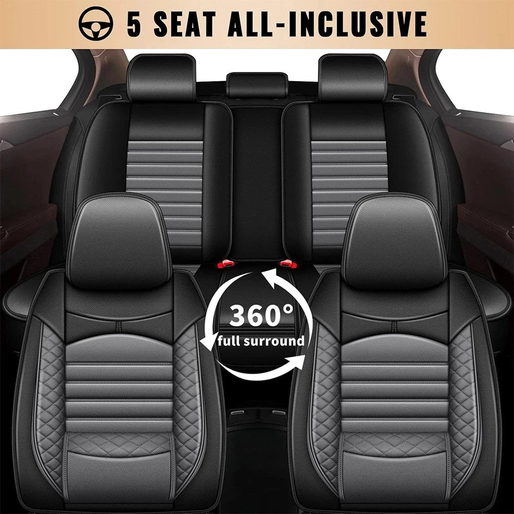 Set of 2 PU Leather Seat Covers for Ford Toyota 5 Seats (2010–2023)