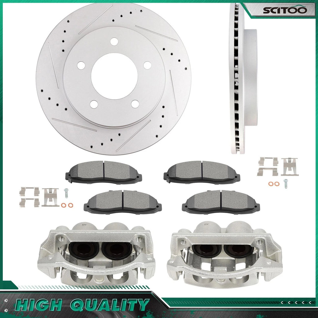 Front Brake Calipers & Rotors with Ceramic Pads for Ford F-150 (1997–2003)