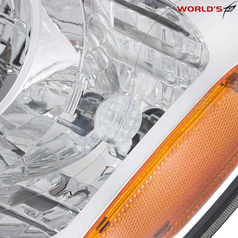 Set of 2 Halogen Chrome Headlight Assemblies for Honda Pilot (2009–2011)