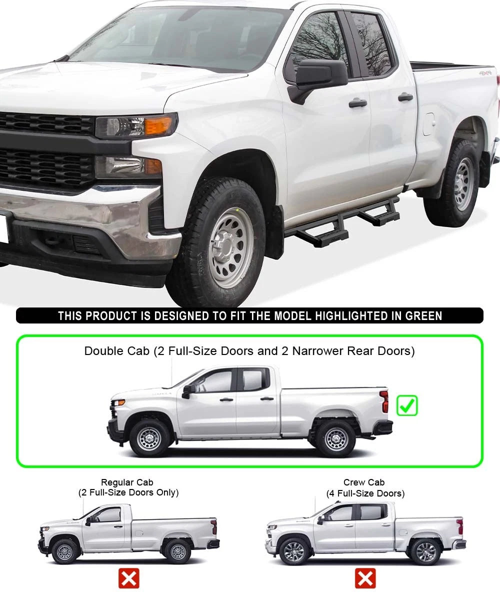 Stainless Steel Drop Armor for Silverado Sierra Double Cab (2019-2026)