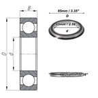 Deep Groove Ball Bearings 6813NR2RS for Scooter Skateboard (65x85x10mm)