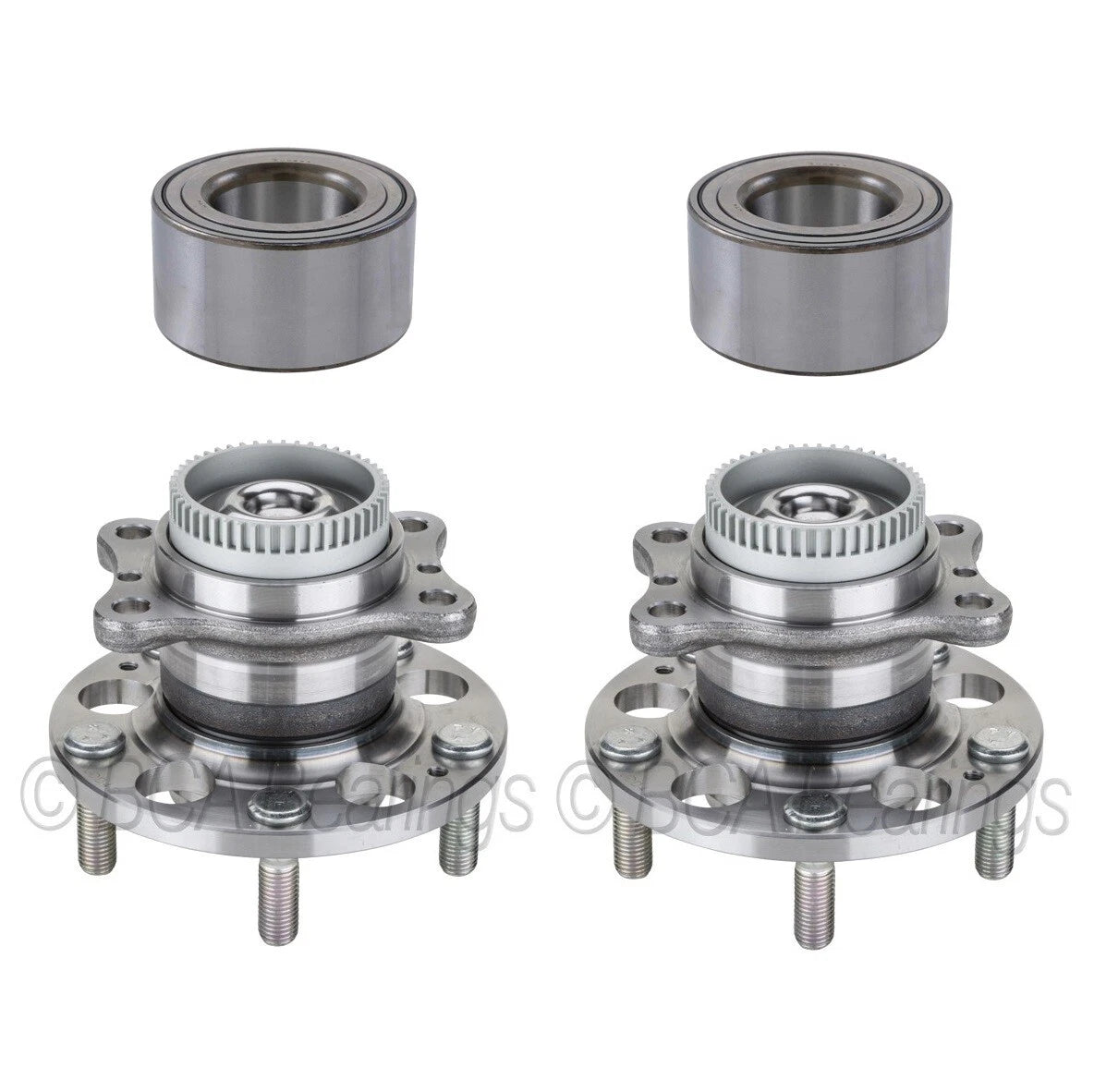 Set of 4 NTN Front and Rear Wheel Bearings & Rear Hub Assemblies for Hyundai Kia