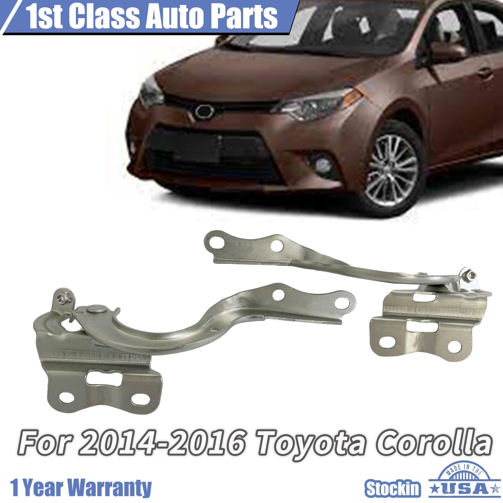 Set of 2 Hood Hinges for Toyota Corolla (2014–2016)