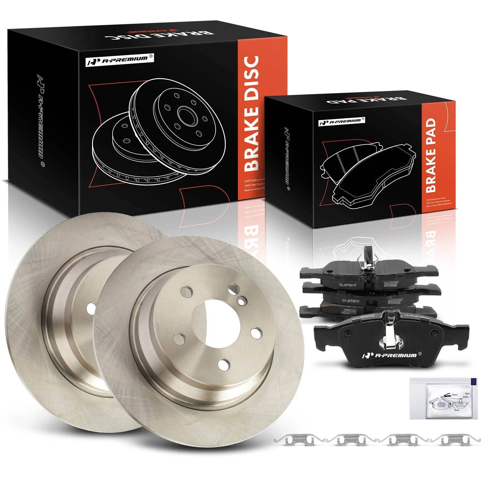 Rear Disc Brake Rotors & Ceramic Pads for Mercedes-Benz E250 (2014–2016)