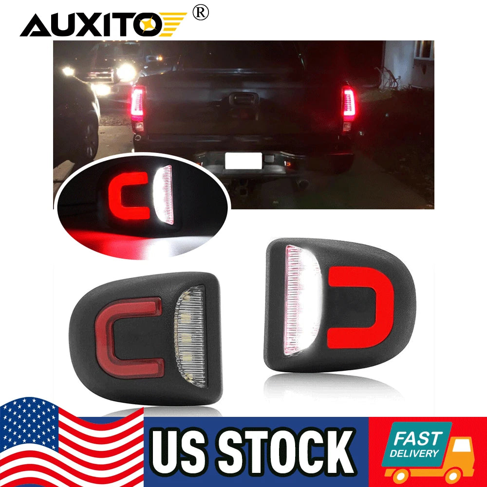2 LED License Plate Lights for Chevy Silverado GMC Sierra 1500 2500 (2014–2023)