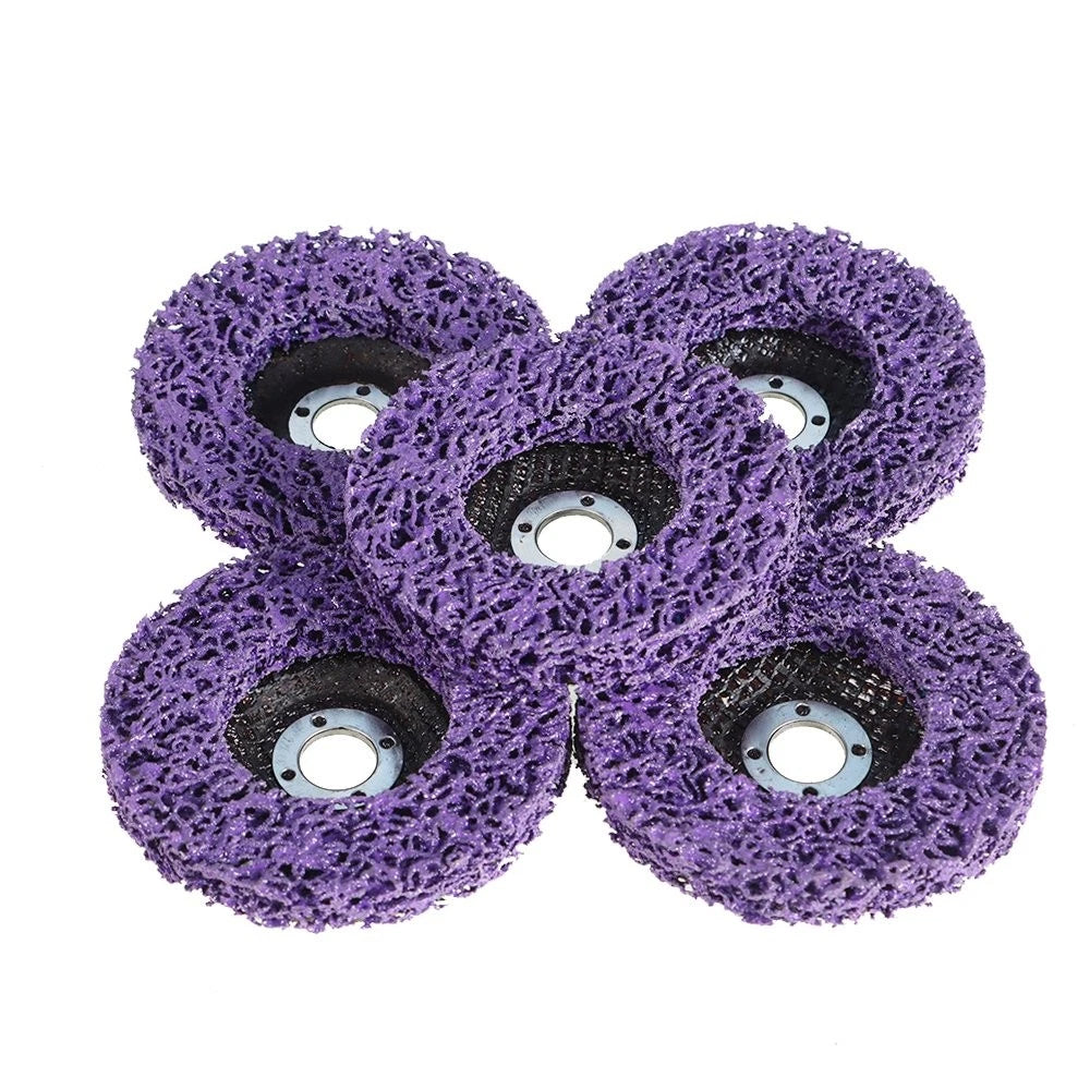 Set of 5 Poly Strip Disc Wheels for Angle Grinder (4")
