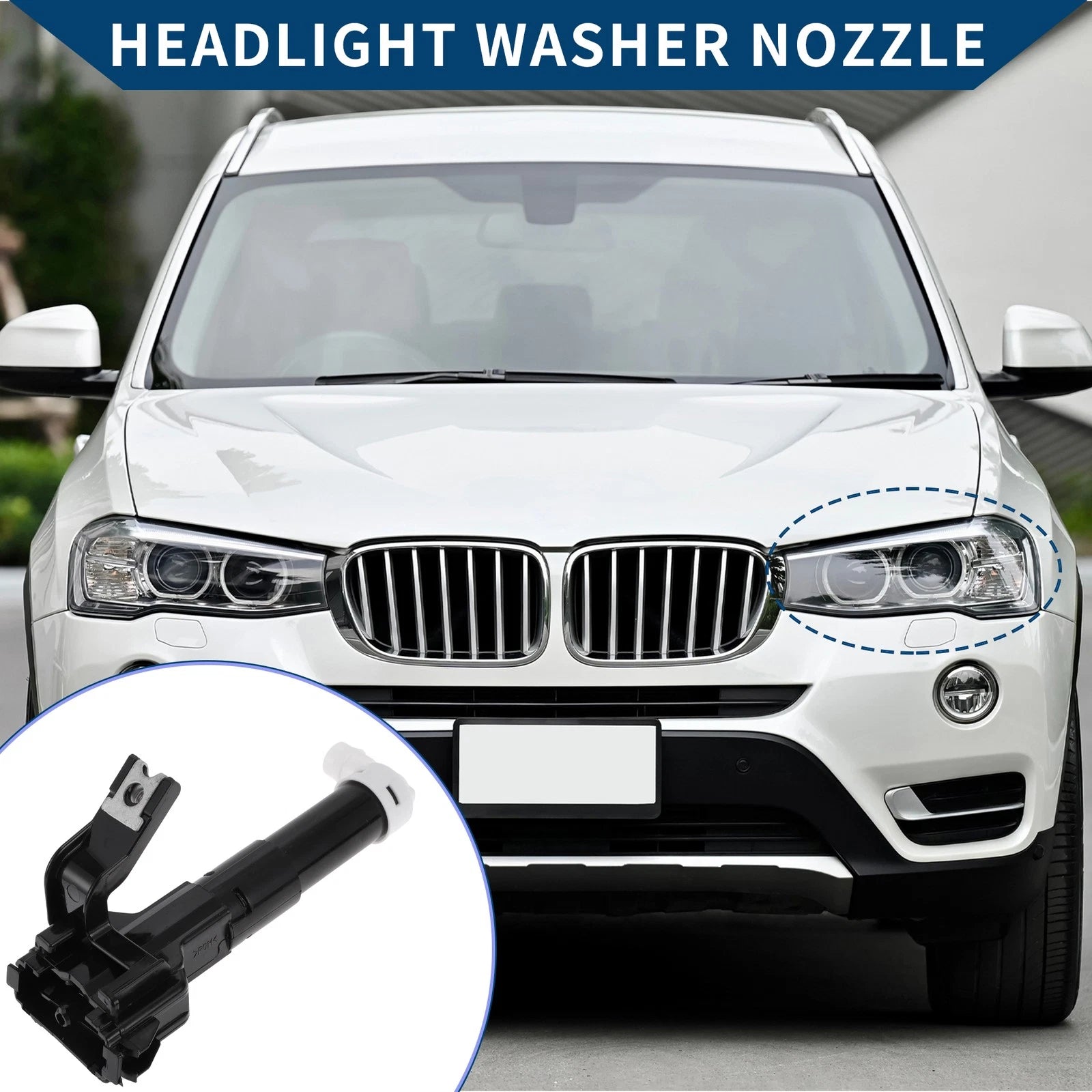 Front Driver Side Headlight Washer Nozzle for Toyota Land Cruiser (2008–2021) No.8520860060
