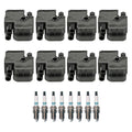 Set of 8 Ignition Coils & Iridium TT Spark Plugs for Mercedes C215 W210 W220