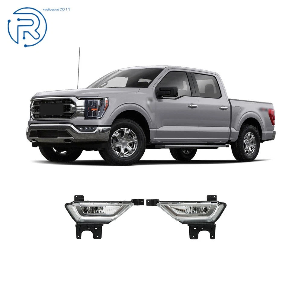 Front Bumper Fog Lights Set of 2 w/Bulb Halogen for Ford F150 (2021–2023)