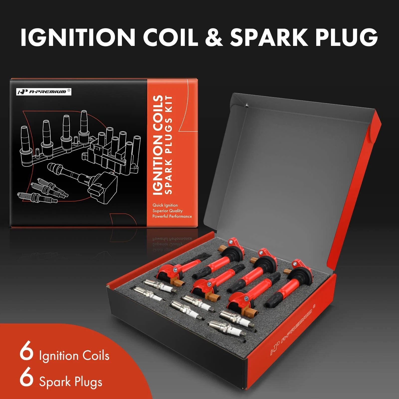 6X Ignition Coils & 6X Iridium Spark Plugs for Ford F-150 (2015–2020)