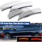 Front + Rear LED Side Marker Lights for Chrysler Pacifica Voyager (2017–2022)