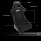 NRG FRP-302BK-ULTRA Racing Seat for Universal Fit (Fiberglass, Alcantara)
