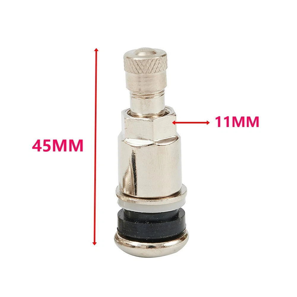 Set of 4 Metal Valve Stems for Car Van Tyres (11.3MM Hole)
