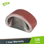 Set of 15 Sanding Belts for Sander (4" x 24", Aluminium Oxide, 40/80/120 Grit)