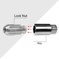 20Pc M12X1.5 Silver JDM Open End Bulge Spline Wheel Lug Nuts + Lock Key
