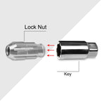 20Pc M12X1.5 Silver JDM Open End Bulge Spline Wheel Lug Nuts + Lock Key