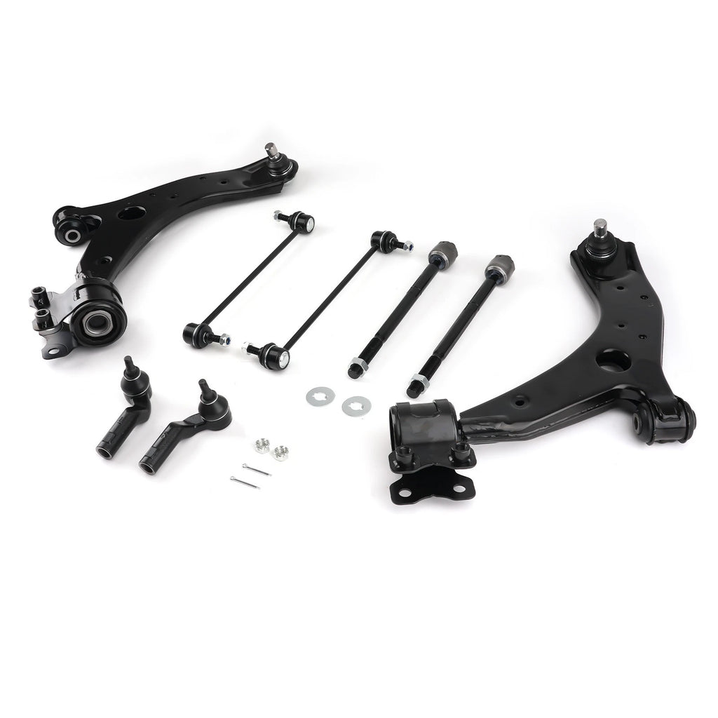 Set of 2 Front Lower Control Arms Tie Rods Sway Bars for Mazda 3 (2004–2009)