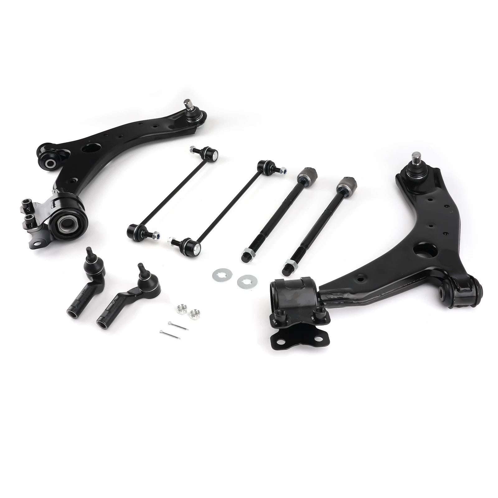 Set of 2 Front Lower Control Arms Tie Rods Sway Bars for Mazda 3 (2004–2009)