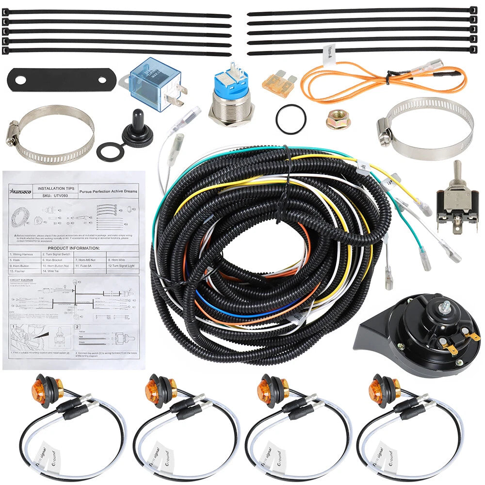 LED Turn Signal Light Kit with Horn for John Deere Gator TE (2006)