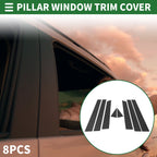 8 Pcs Door Pillar Window Trim for Nissan Murano (2009–2015) Carbon Fiber