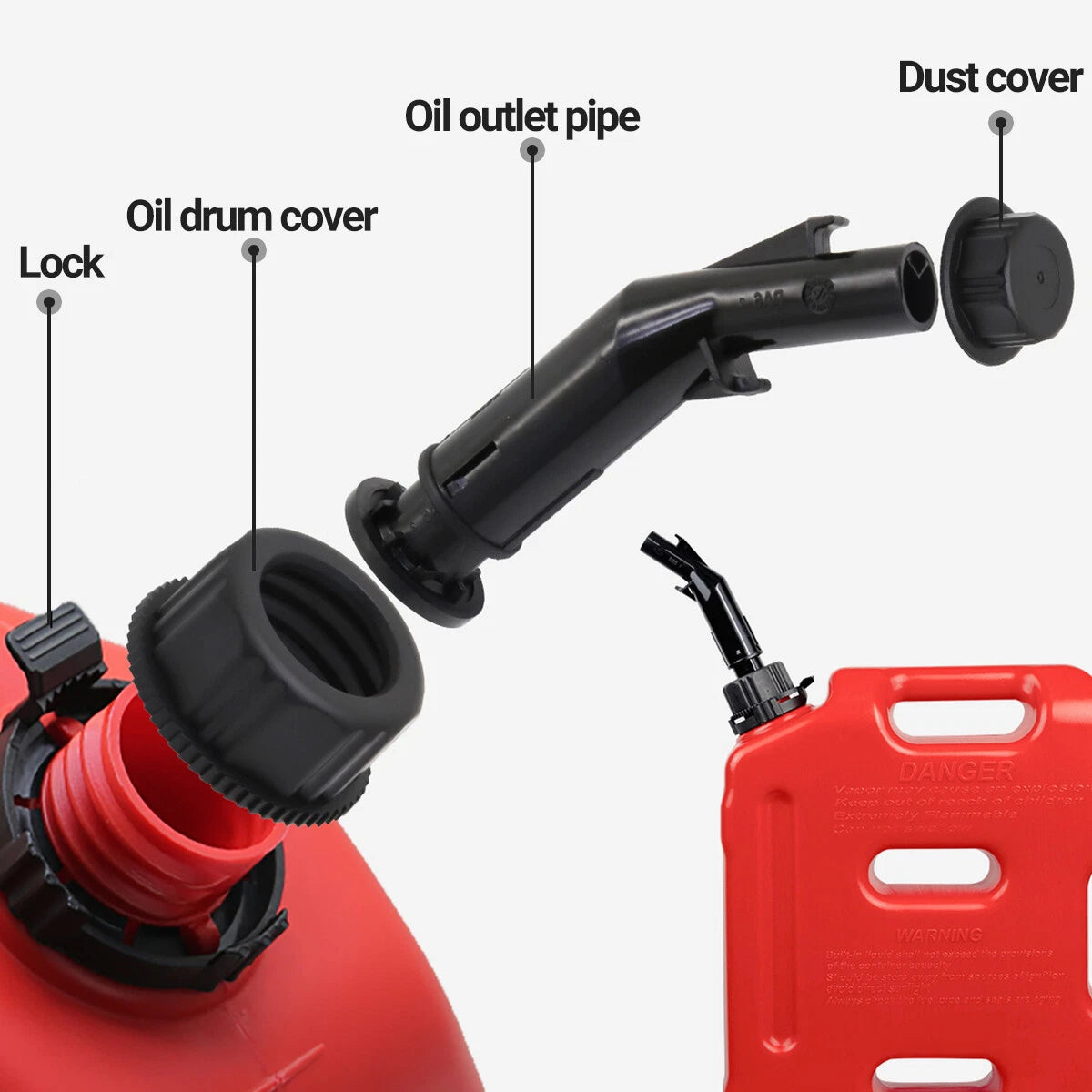 5 Gallon Fuel Pack Gas Can Tank for Jeep Offroad ATV (Lockable)