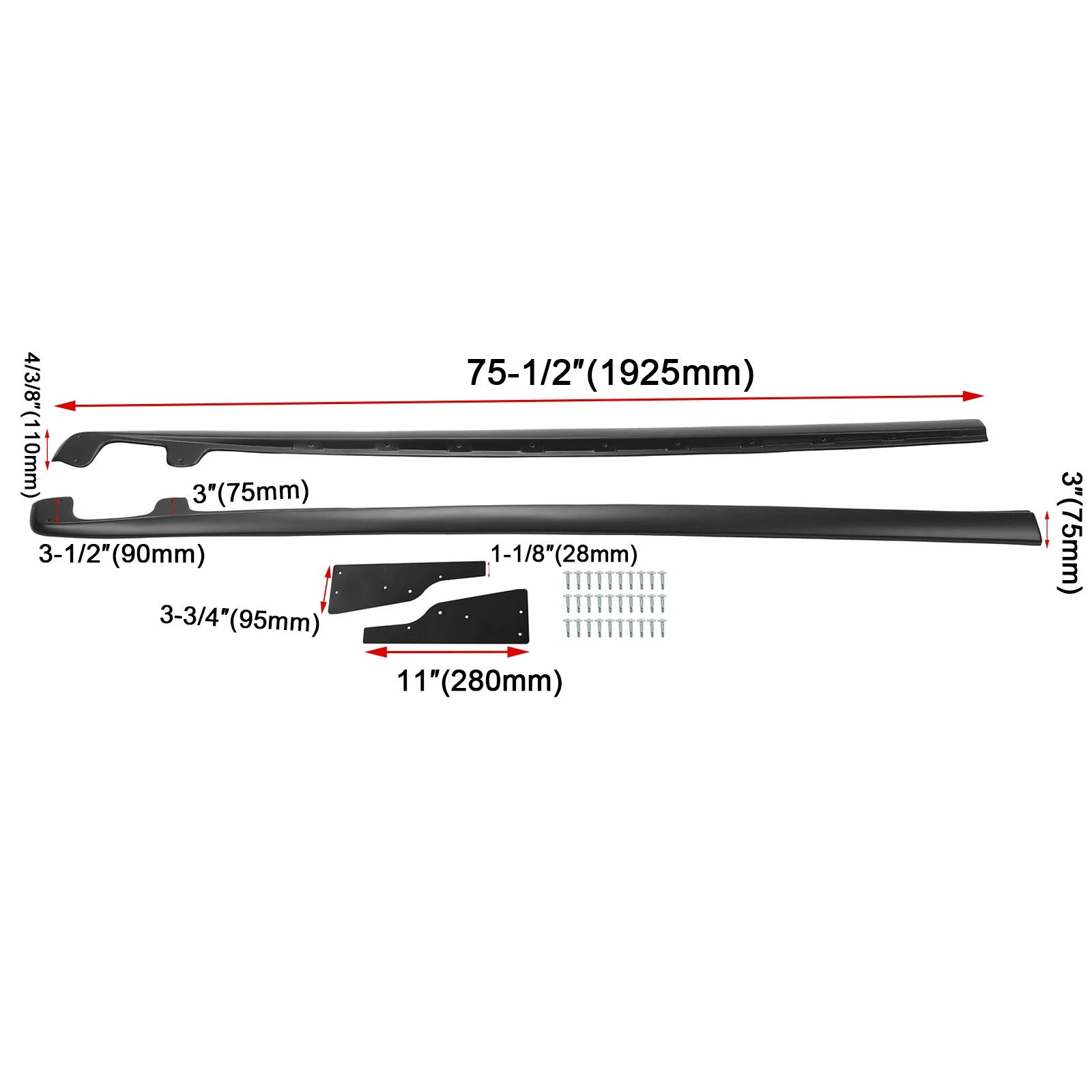Matte Side Skirts for Corvette C6 (2005–2013) ZR1 Style Rocker Panel Mud Flaps