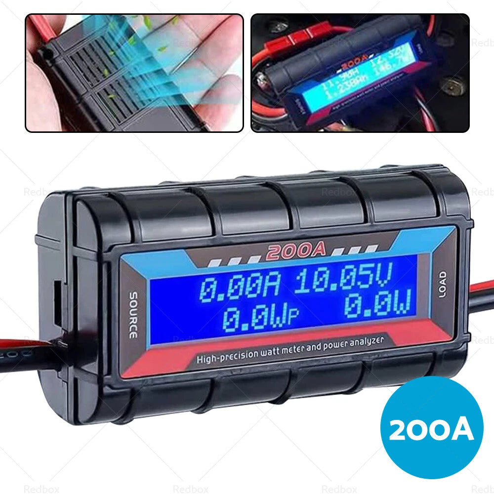 Digital Watt Meter Power Analyser 200A for Solar Caravan 12V