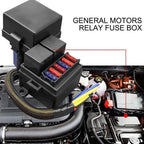 Pre-Wired Fuse Relay Box for Car Truck Boat with 2X 4-Pin 80A Relay, 6 Fuses