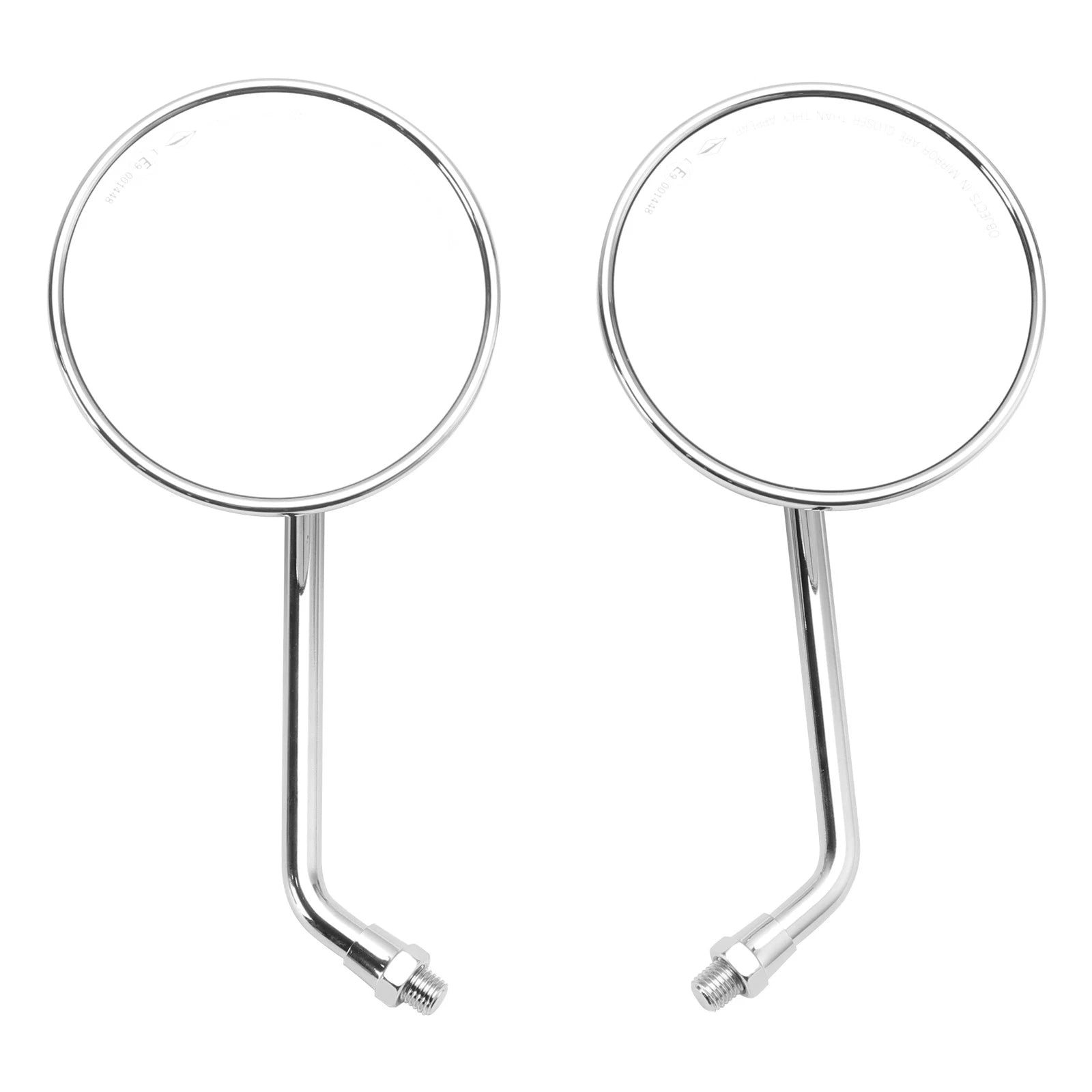 4" Round Chrome Classic Small Mirror for Japanese Bikes (E-Mark M10)