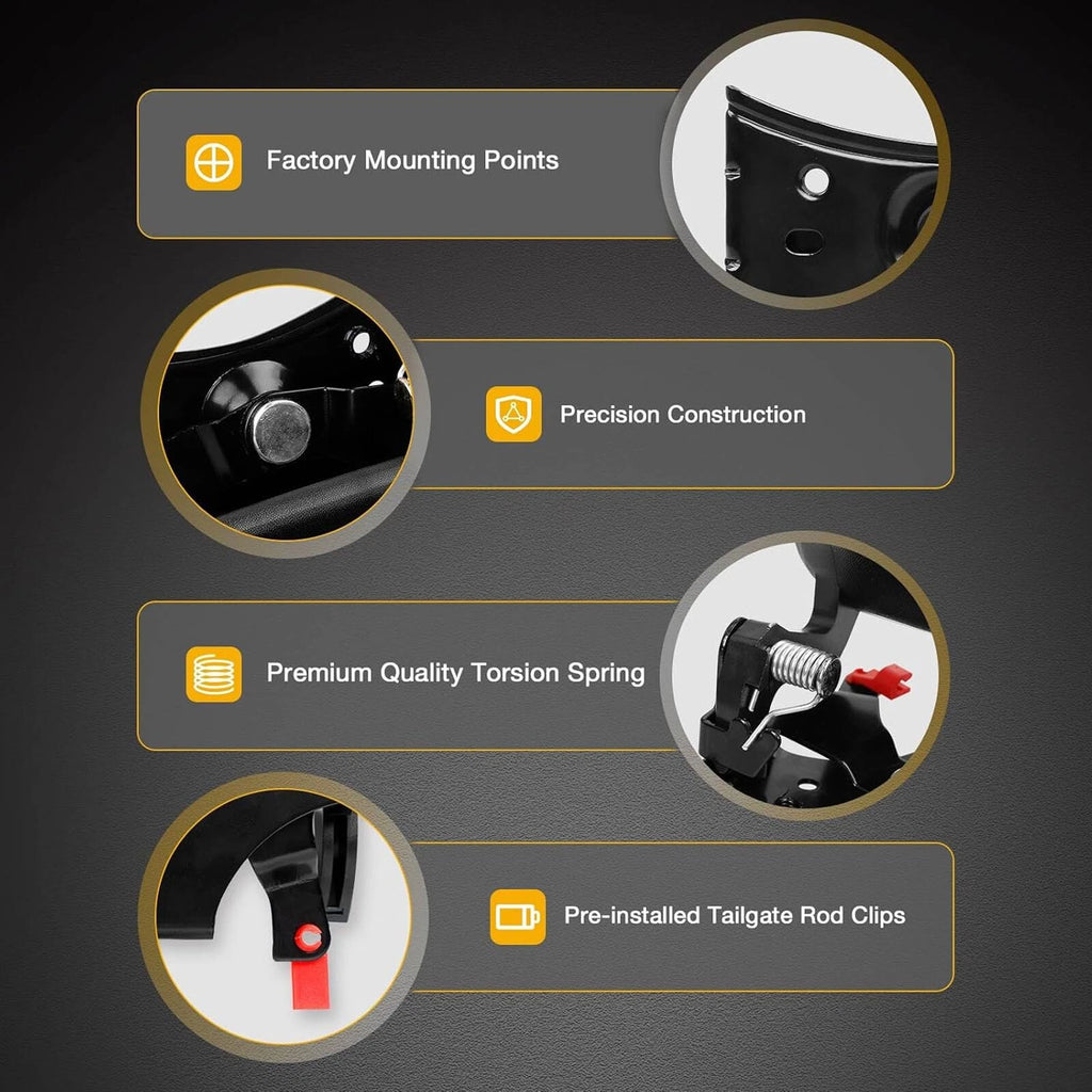 Set of 4 Tailgate Handles with Bezel & Clips for Chevy Silverado GMC Sierra (1999–2007)