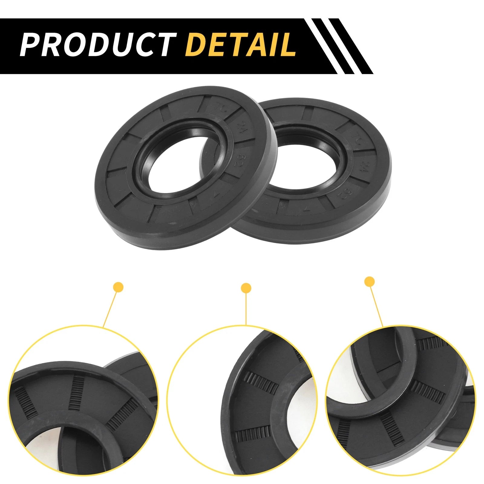 Set of 5 Oil Seal Ring 24x52x7mm NBR Rubber for Various Models 