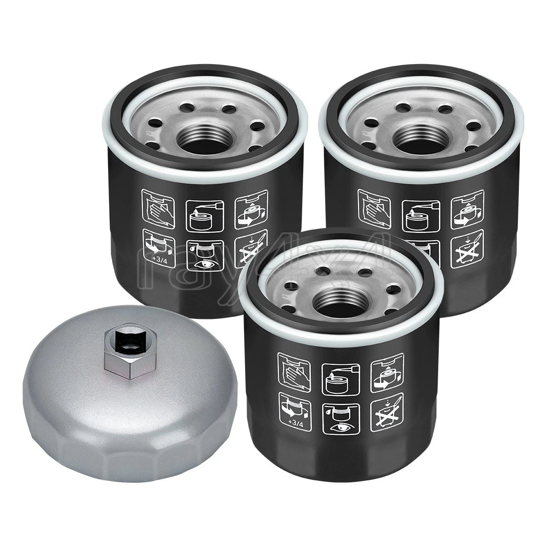3 Oil Filter Wrench for Kawasaki Engines (49065-7010, John Deere AM101001, AM107423)