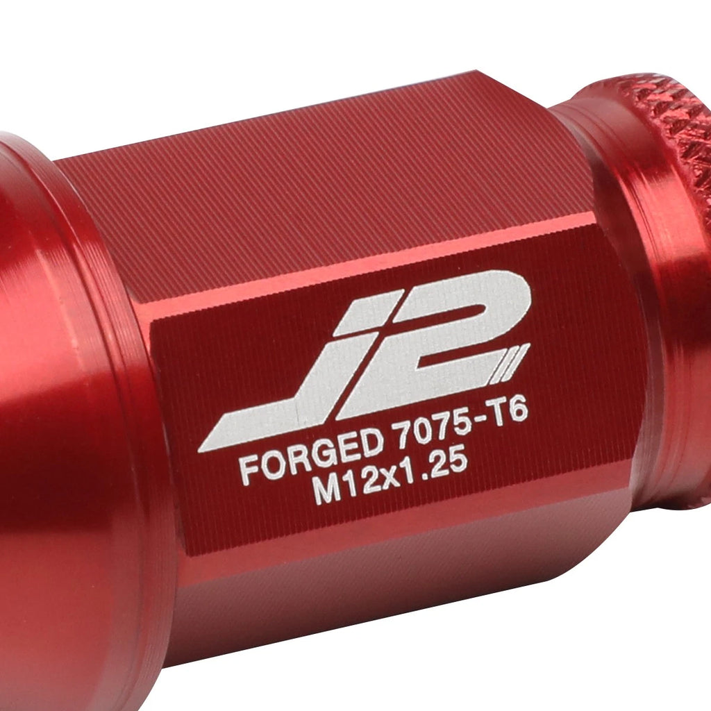 Set of 20 J2 7075 Forged Aluminum M12x1.25 Open-End Lug Nuts for Universal