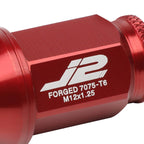 Set of 20 J2 7075 Forged Aluminum M12x1.25 Open-End Lug Nuts for Universal